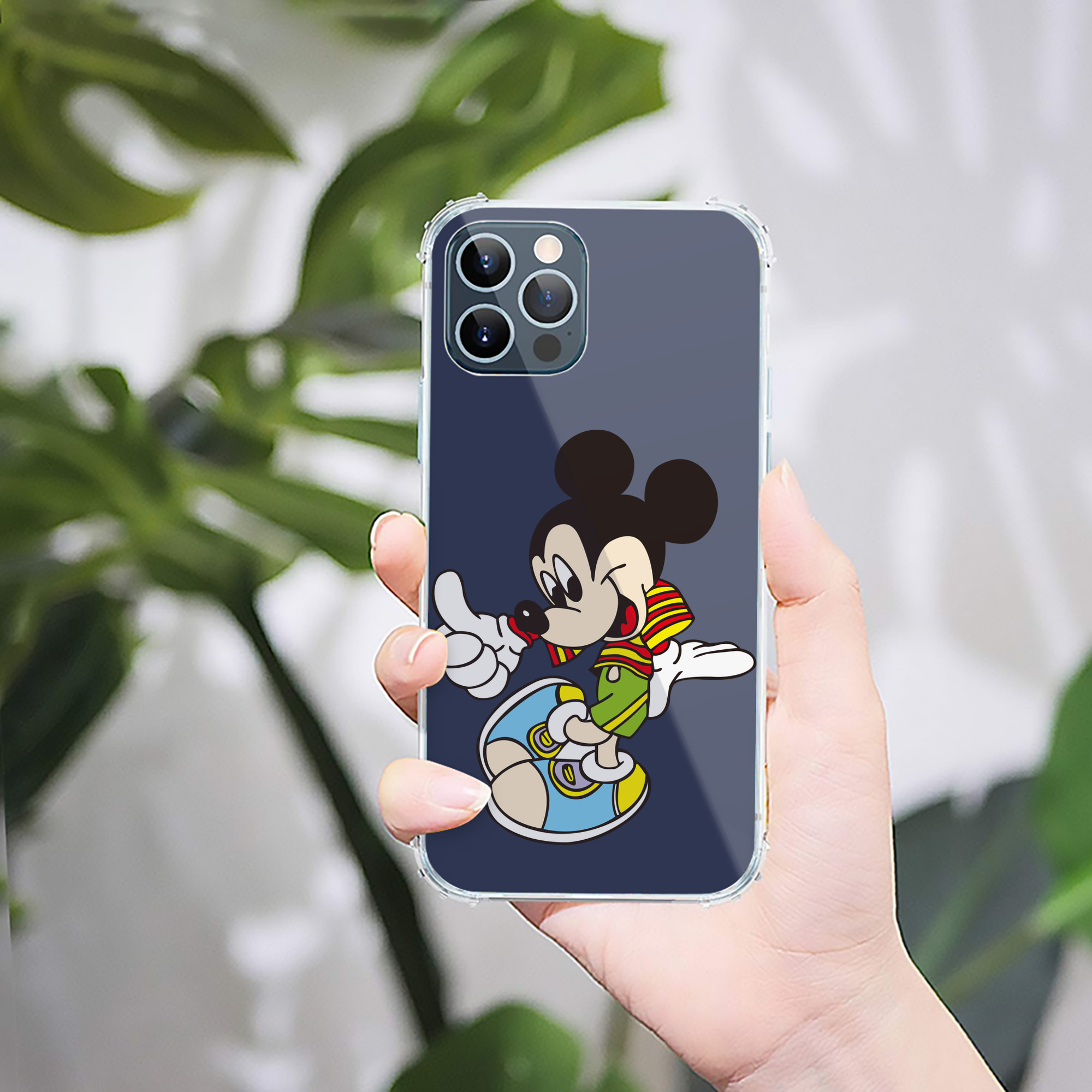 （画像用） ミッキーマウス Mickey Mouse 【iPhone 12シリーズ対応】透明スマホケース（クリアソフトケース）